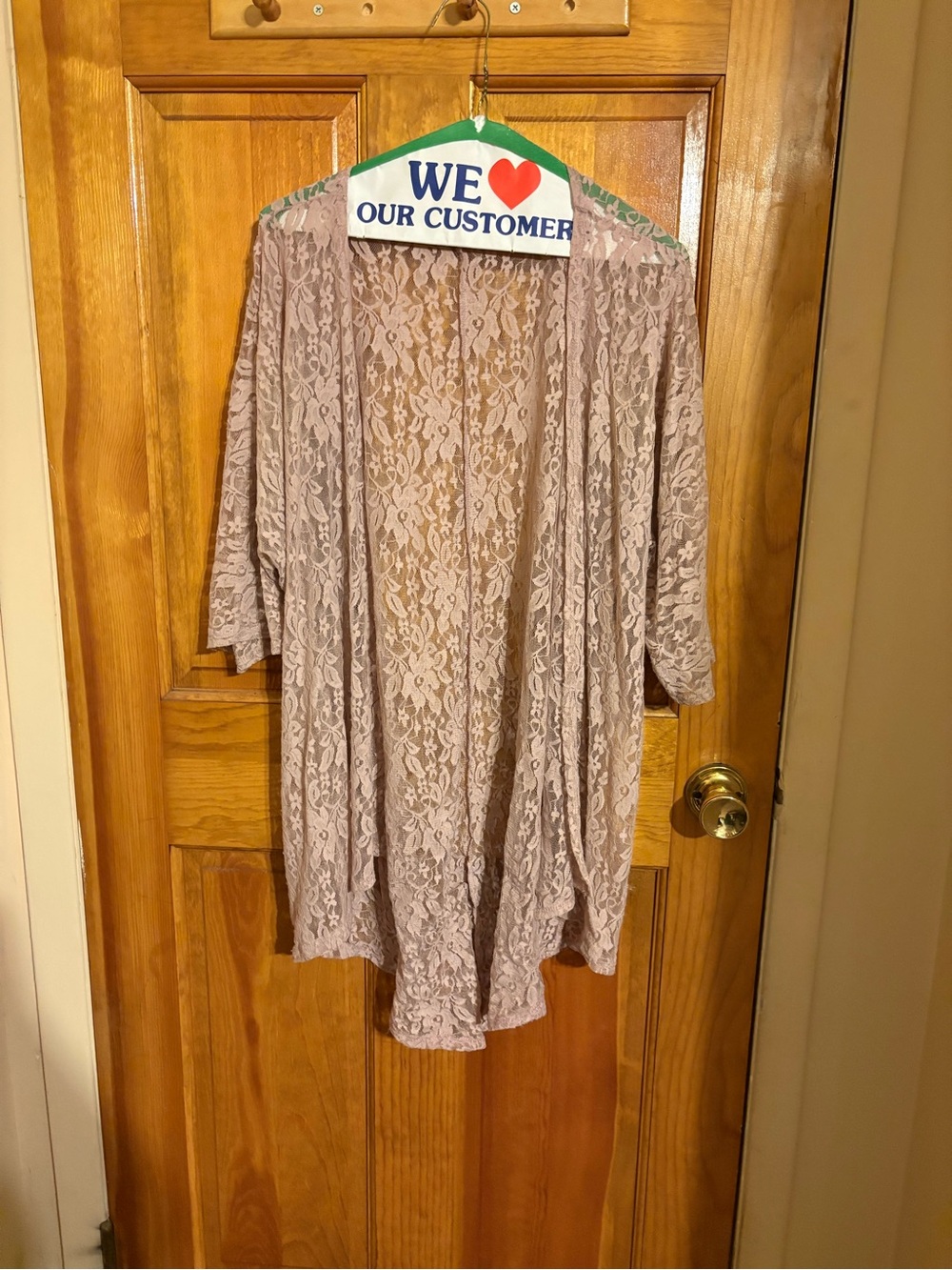 LuLaRoe Sheer Lace Cardigan in Dusty Rose